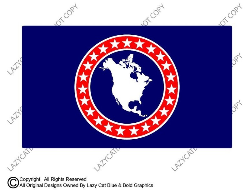 North America Flag Stars Stripes Canada Mexico One Union USA Together Trump 2025