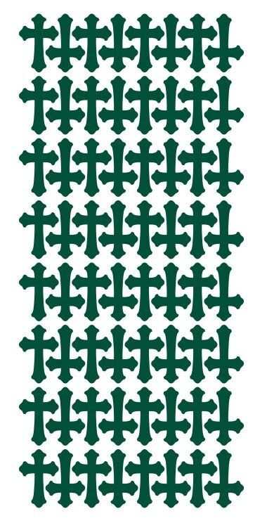 Dark Green Cross Stickers 1″ DC24-613