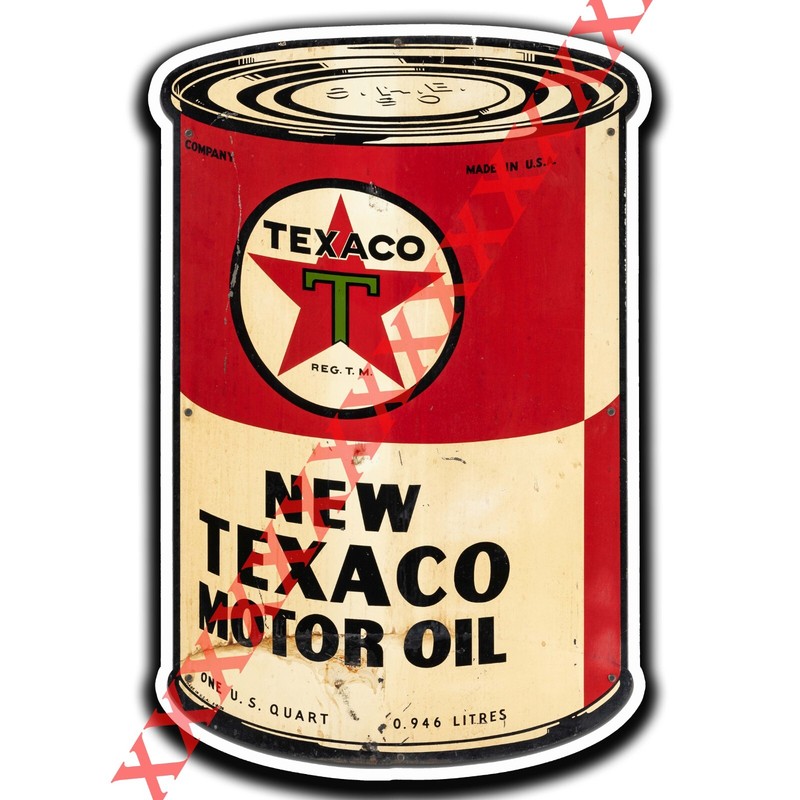Texaco Motor Oil Can Texaco Gasoline Sticker Decal 5″ tall