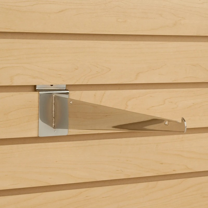 14" Shelf Brackets for Slatwall - Chrome Econoco SW/14KB (Pack of 48) gallery