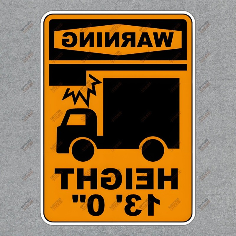 Safety Warning Sign Sticker Height Limit 13 0 OSHA Compliant #728394