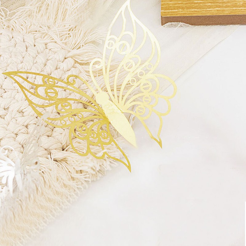 12x 3D Butterfly Wall Stickers Art Decoration Metallic Mural Wall Door Decals gallery