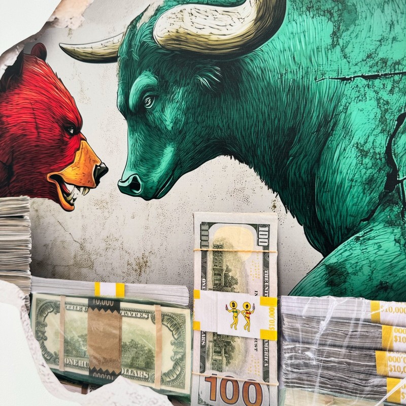 Wall Street Bull vs Bear Money Premium Vinyl Decal gallery