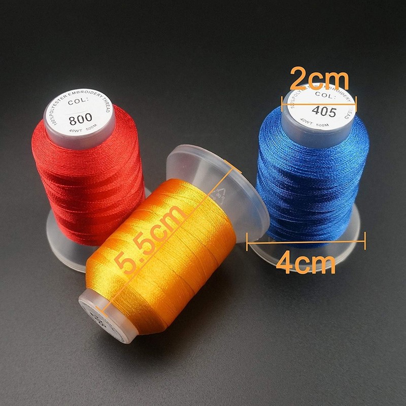 63 Colors 100% Polyester Machine Embroidery Thread 550yd with Thread Nets - Com gallery