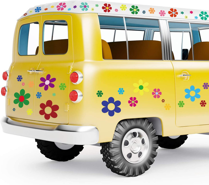 12 Sheets Daisy Stickers Flower Car Decals Self Adhesive Vinyl Retro Butterfly F gallery