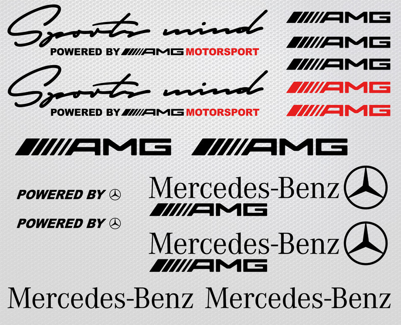 Powered by AMG Mercedes decals Benz Sports Mind sticker C63 A45 CLA45 C43 A35