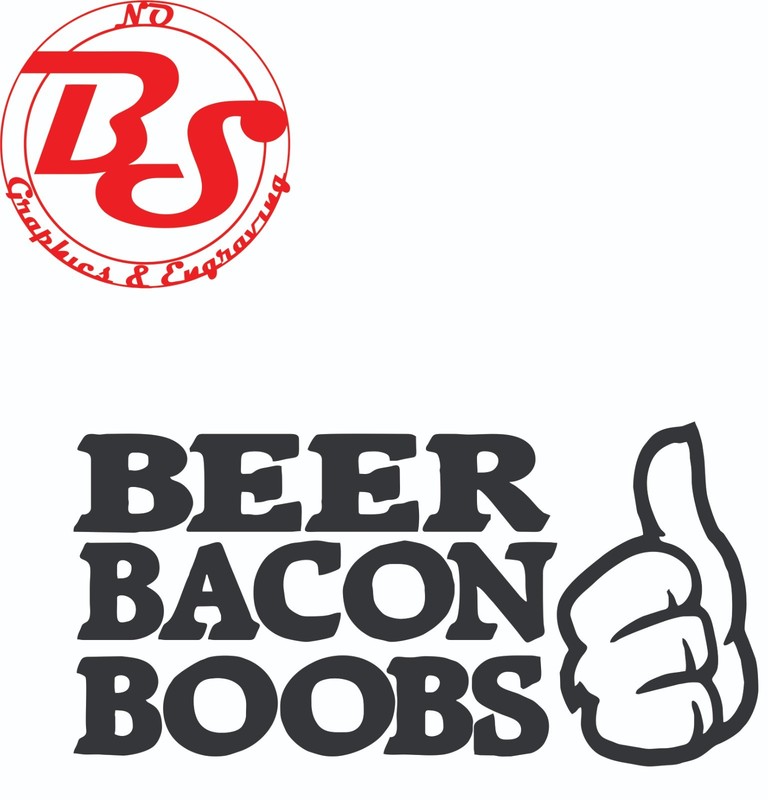 6″ Bacon Vinyl Decal Beer Boobs Guns Smoker Meat Keto Carnivore BBQ Funny noBS