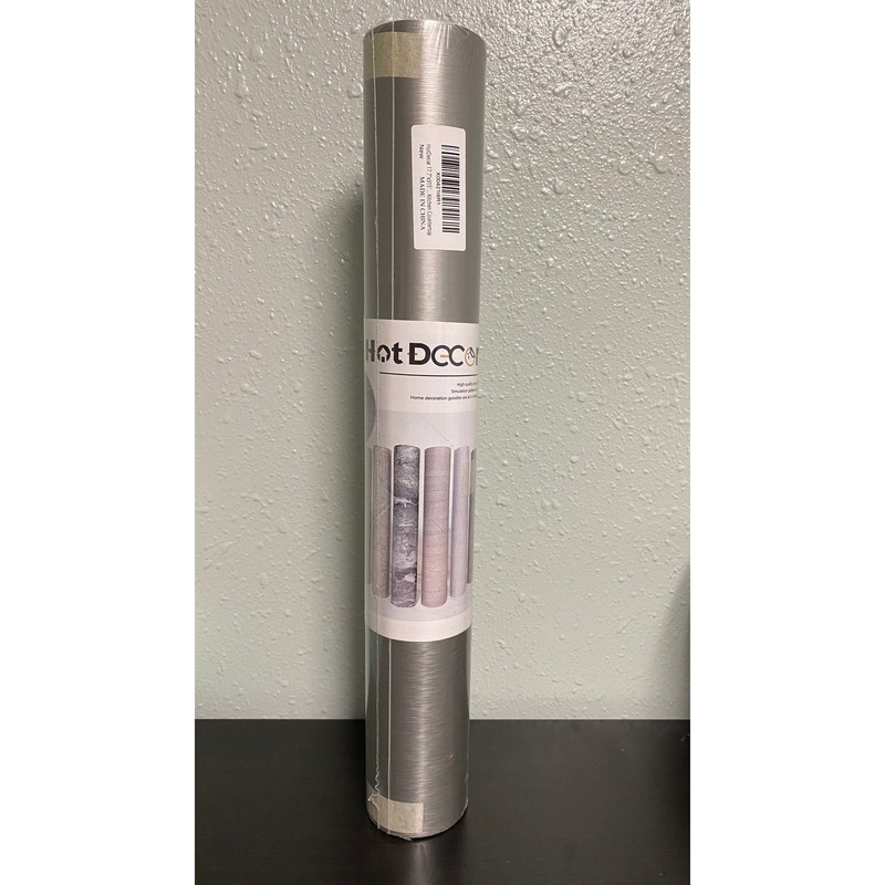 17.7"x315" Grey Metallic Peel & Stick Brushed Silver Stainless Steel -NEW-Q gallery