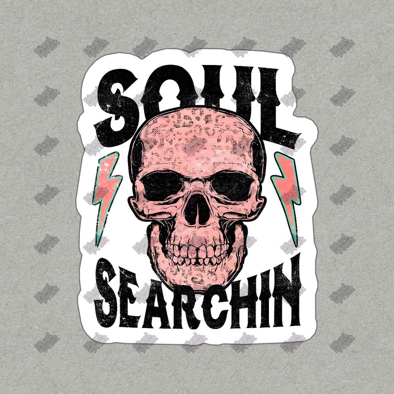 Soul Searching Skull Vinyl Sticker Cool Decal for Laptops, Water #197592