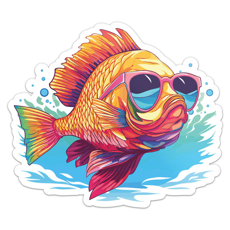 Cool Fish Car Bumper Sticker Weatherproof Vinyl Decal