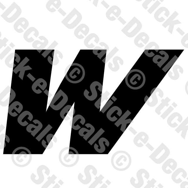 JERSEY LETTER W Vinyl Die Cut Decal Sticker – Sport Athlete Alphabet Text – A4