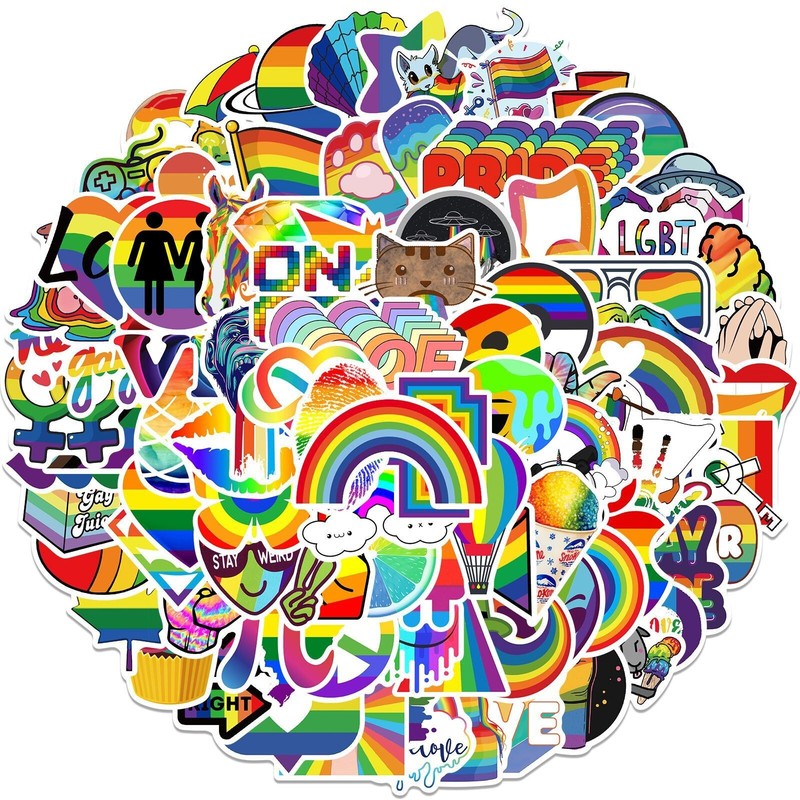 200 pcs LGBTQ Pride Stickers, Gay Lesbian Equal LOVE Waterproof gallery
