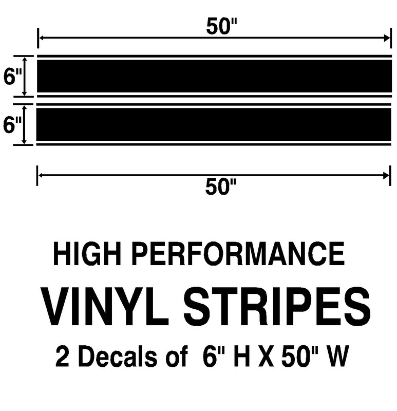 Racing Rally Stripes Vinyl Decal Sticker Banner Car Truck (Pair) 6″ x 50″