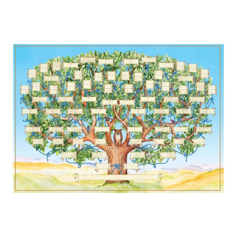 Family Tree Diagram Genealogy Blank Fillable Chart Wall Hanging Decor Poster