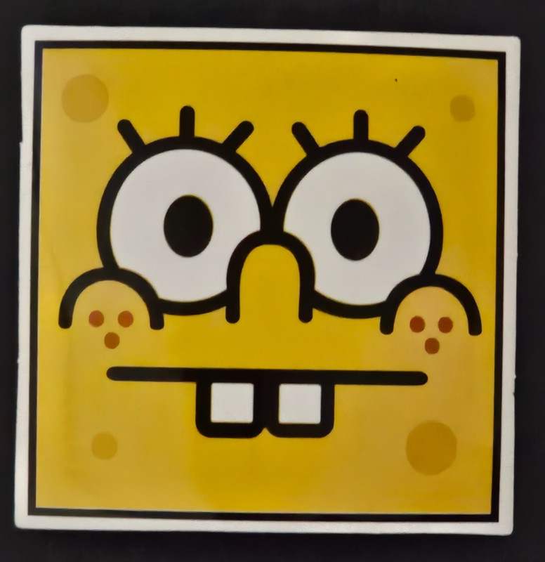 SpongeBob Square Sticker – Upside‑Down Face Vinyl Decal