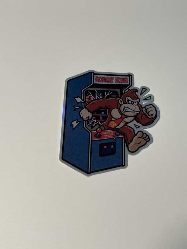 Donkey Kong Retro arcade machine 3inch Holographic Sticker gallery