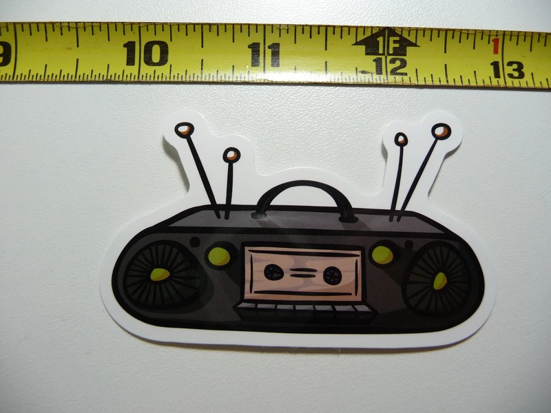 CASSETTE RADIO PLAYER SMALL STICKER DECAL 80S 90S RETRO 1980S 1990S FUN