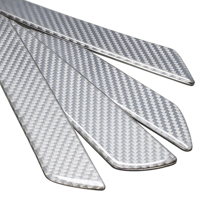 Dodge Charger R/T Silver Carbon Fiber Universal Door Sill Protector Kick Plates gallery