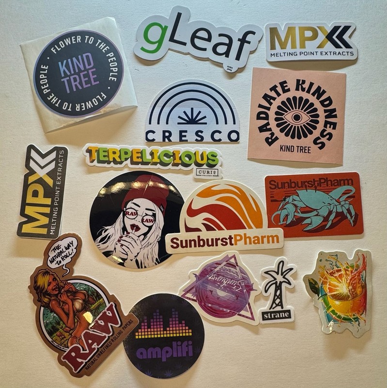 Cannabis Industry Promo Stickers Branded Marijuana Collectible 420