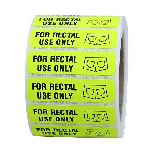 For Rectal Use Only Labels Stickers, Flourescent Yellow, 500 Pcs Per Roll