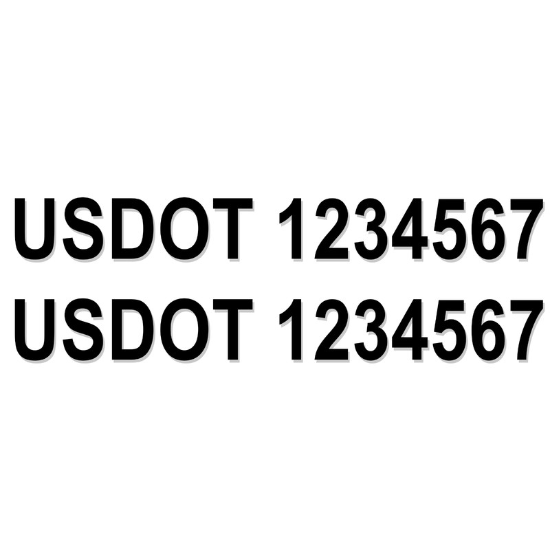 USDOT Registration License Number Vinyl Decal Sticker | Set of 2
