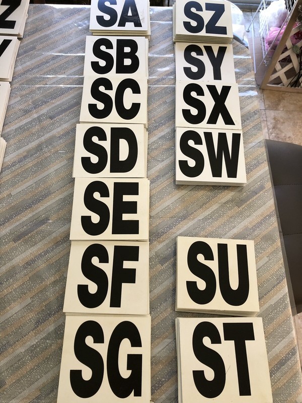 2-SETs- 4″ Viny-letters-Black & White Indoor Outdoor Commercial MADE S-A