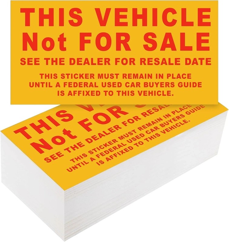 200 Pcs Car Dealership Supplies This Vehicle Not for Sale Stickers Car Dealer…
