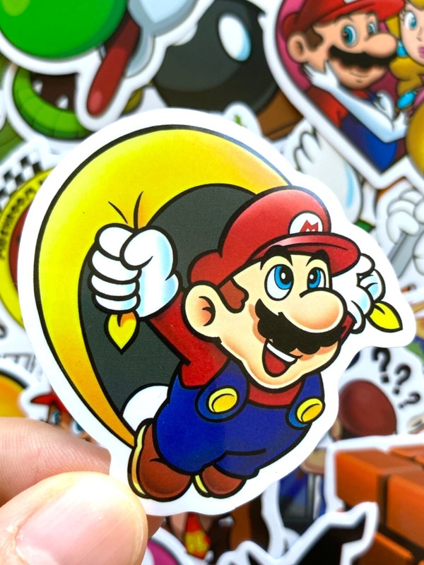 5-50 pcs Super Mario Stickers, Yoshi Luigi Mario Bros Gamer Phone Laptop Decals gallery
