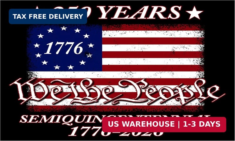250th Anniversary USA Flag Sticker Bumper Car Decal Patriotic American United St