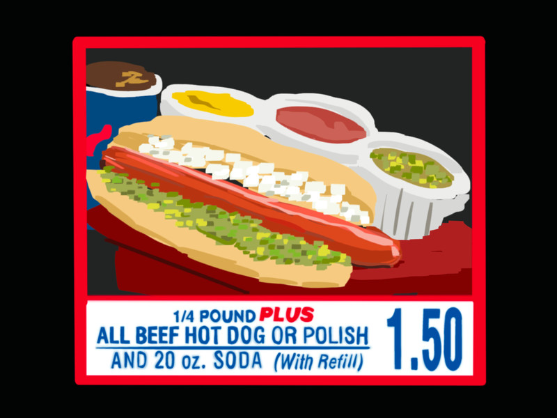 Costco Menu 1.50 Hot Dog and Soda w Refill Menu Vinyl Sticker