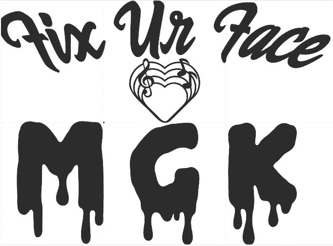 TJx-Vinyl Decal, B/W/C, 6x4in, Drip Letters, SelfAdhesive, MGK, Barker, Durst 🔥 gallery