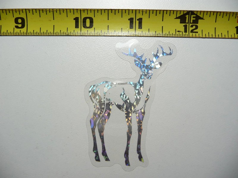 DEER RIGHT BUCK HOLOGRAPHIC SMALL STICKER DECAL ZOO ANIMAL WILDLIFE SCRAPBOOKING