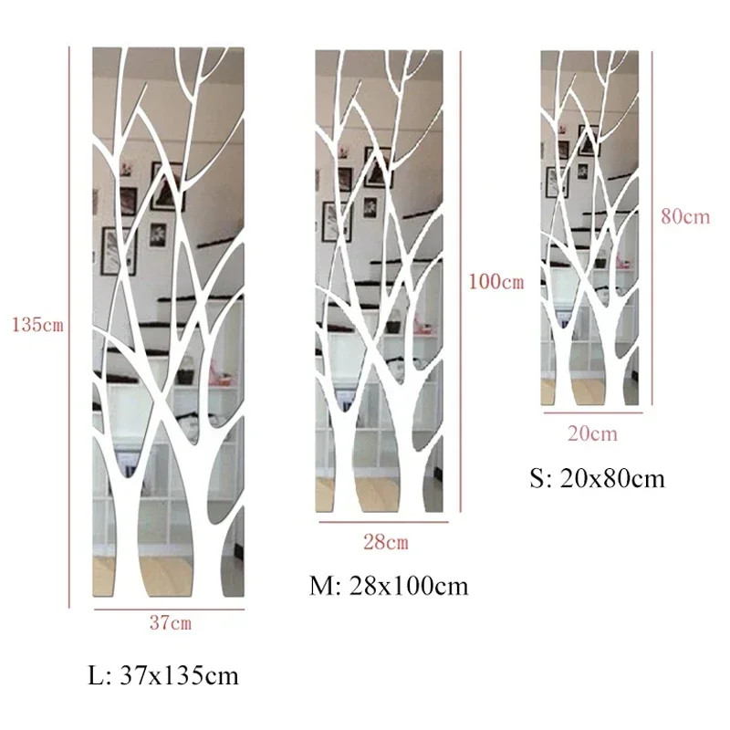 Tree Wall Stickers 3d Acrylic Lucky Diy Art Mirror Tv Background Home Decoration gallery