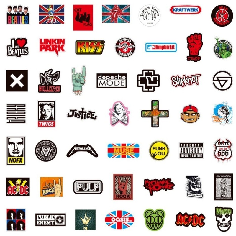 100PCS Rock Band Stickers Lot Punk Music Heavy Metal Bands Sticker Decal-USA gallery