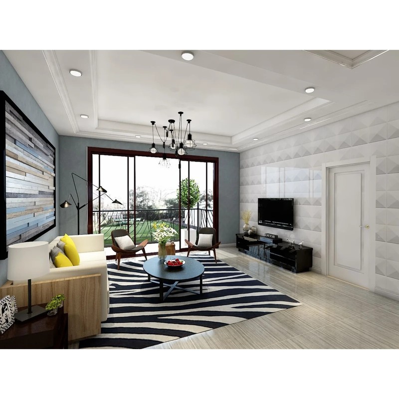 3D Wall Panels Home Decor White 19 5/8 x 19 5/8 12pk New Modern gallery