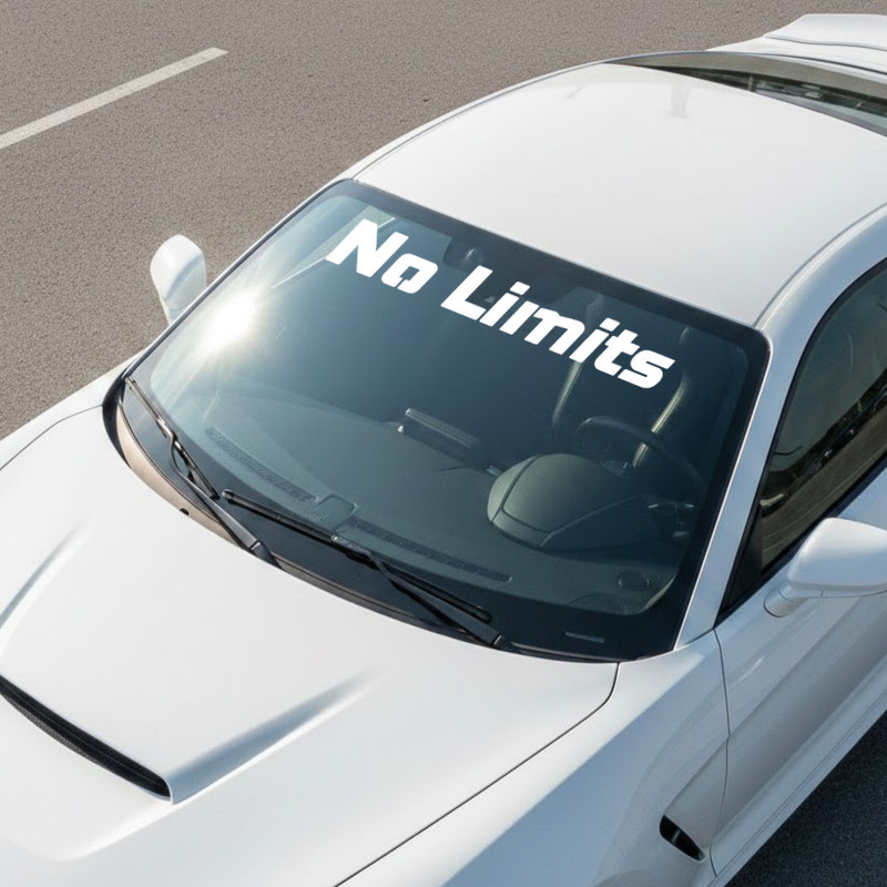 Windshield Banner Vinyl Decal Sticker – “No Limits”