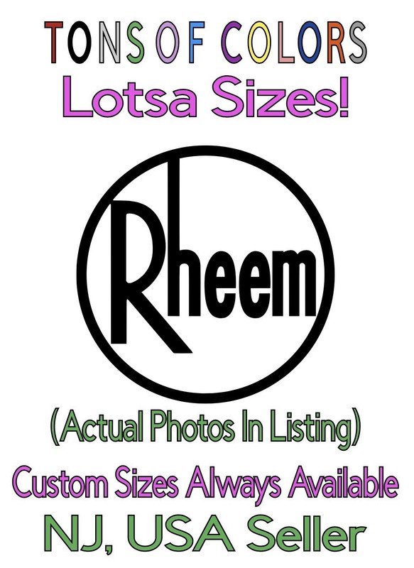 Rheem HVAC Die Cut Vinyl Decal Heating Cooling Plumbing Trades Blue Collar Van 2
