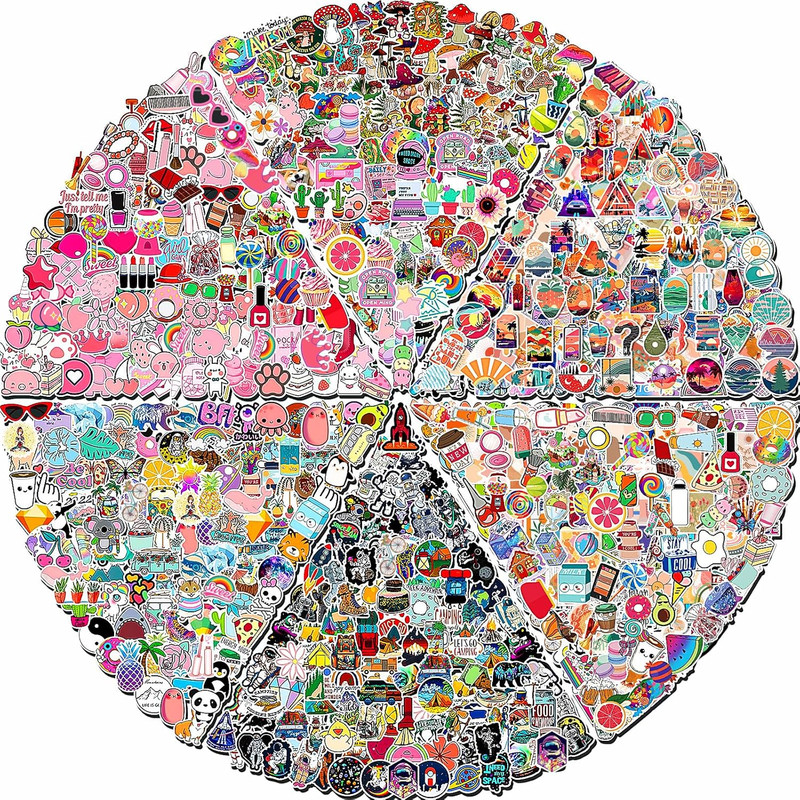 600 PCS Stickers Pack，Cute Colorful Waterproof Stickers，Vinyl Art Stickers.Stick gallery