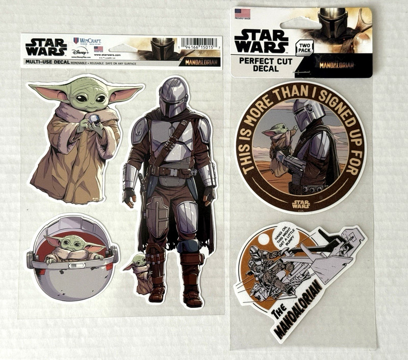 Set of 2 Sheets Perfect Cut Decals Disney Star Wars The Mandalorian By Wincraft