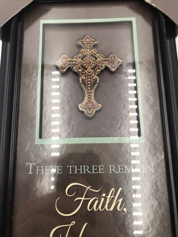 Faith, Hope, &Love Sign,Brand New,Wood And Glass Finish Made In China Item 11896 gallery