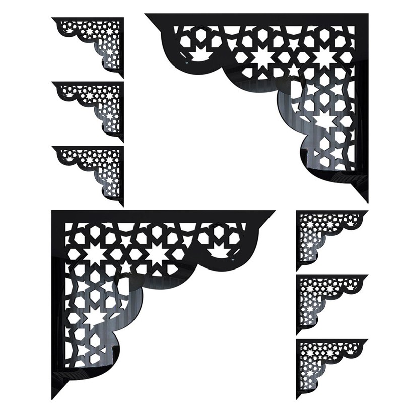 8 Pcs Corner Decorative Decals Door Acrylic Mouldings