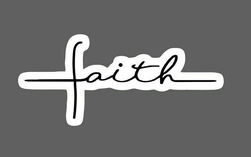Faith Sticker Cross Cursive Waterproof – Buy Any 4 For $1.75 Each Storewide!