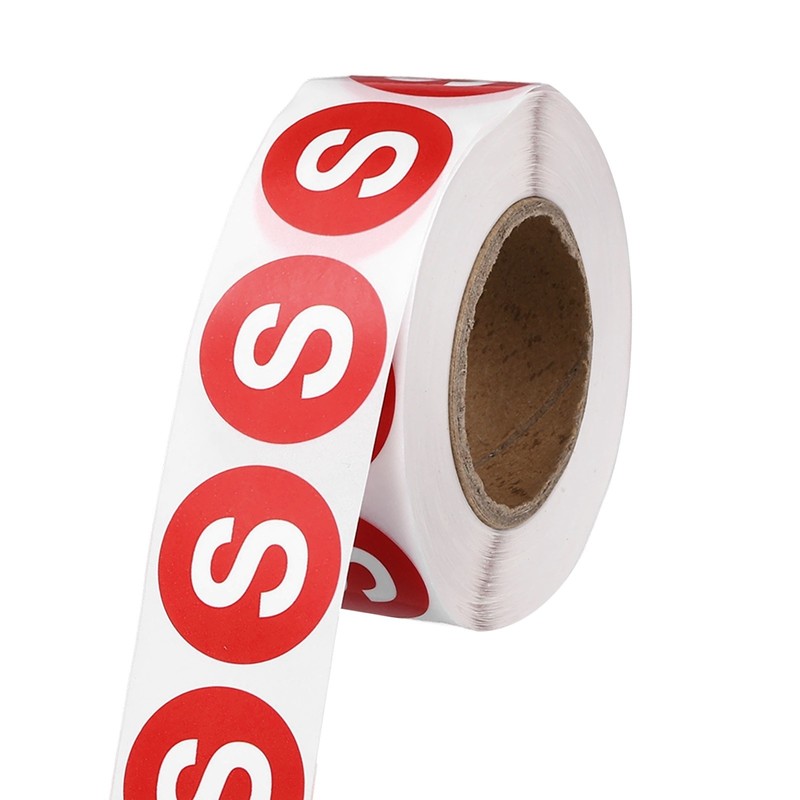 1″ Letter Stickers, 600Pcs Alphabet Stickers Letter S for Office, Red
