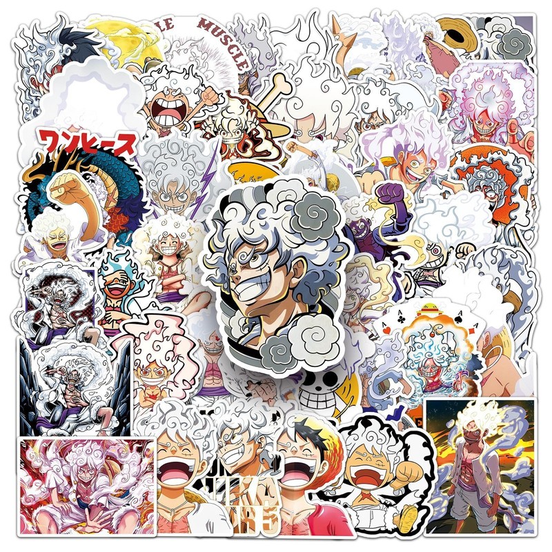 50 Anime Luffy One-Pcs Decals Popular Classic Anime Stickers Cartoon Waterproof