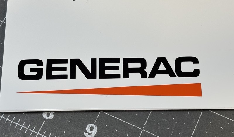 GENERAC Die Cut Vinyl Decal Generators Heating Cooling Plumbing Electric Van gallery