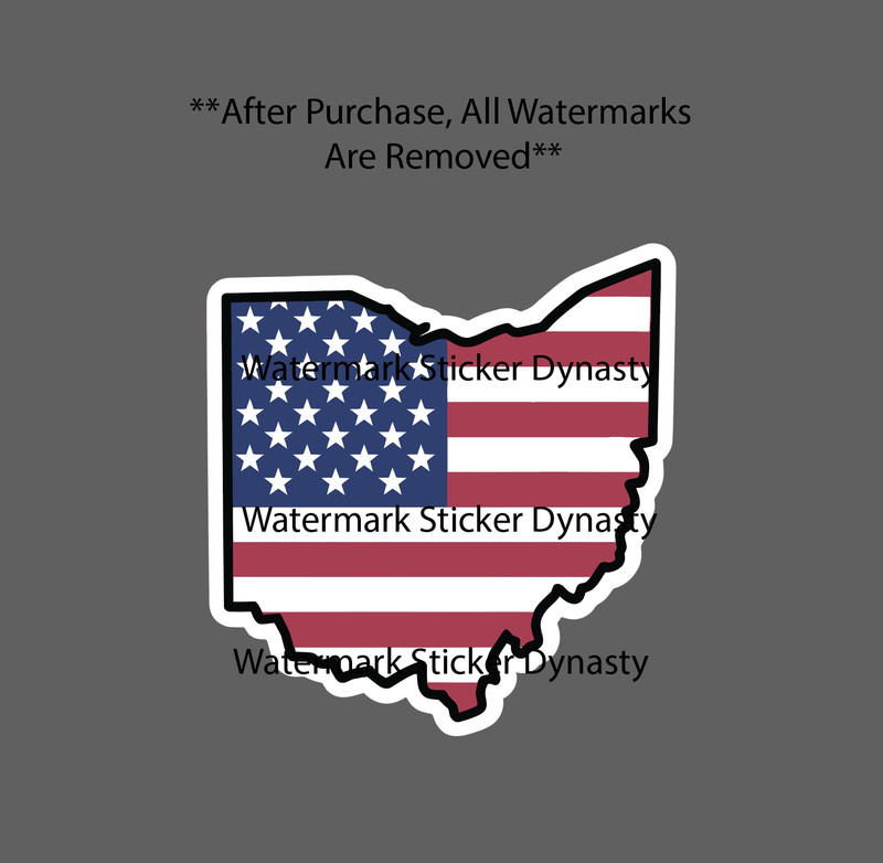 Ohio Sticker Waterproof Decal State USA Flag America Patriotic Home Gift NEW