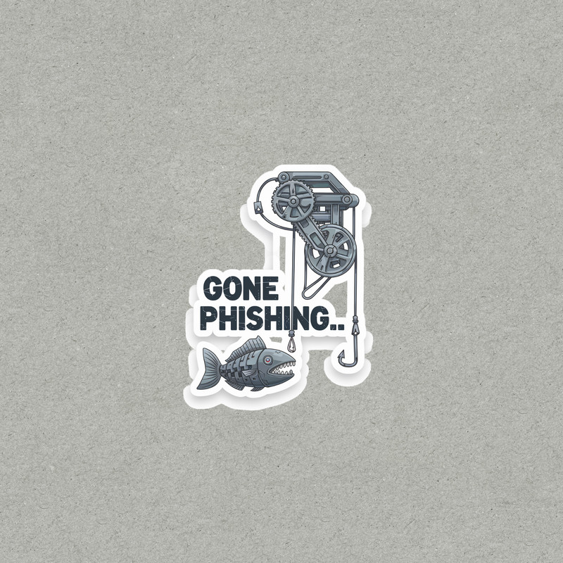 Gone Phishing Funny Fishing Sticker Decal for Tackle Box or Boat #5309