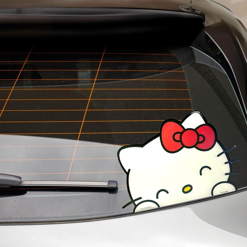 Officially Licensed Hello Kitty Large Car Sticker Decal – Waterproof, 9″ Lenticu