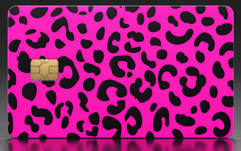 Hot Pink Black Leopard Print Credit Card Skin Debit Card Vinyl Sticker