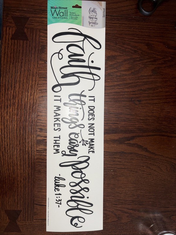 Main Street Wall Stickers Faith Makes Things Possible Removable Decals Luke 1:37